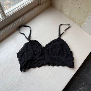 Aerie Black Lace Longline Bralette Size M